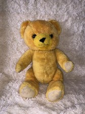 Vintage Tebro Made In Korea Old Teddy Bear Orange Eyes Posable Arms And Legs