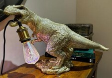 Tyrannosaurus Rex Dinosaur - Table / Desk Lamp - Gold Colour - H33cm x L48cm