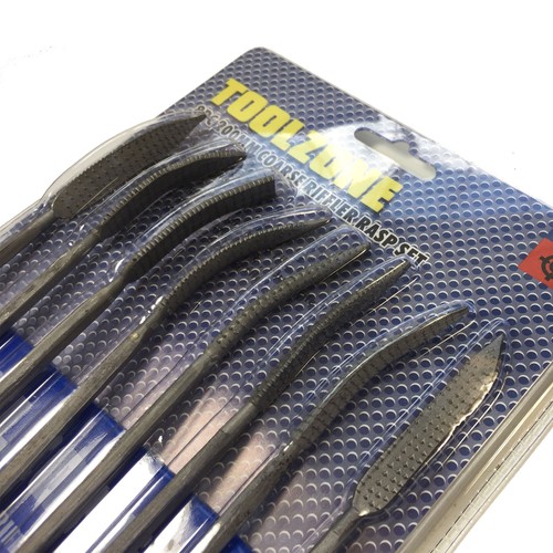 Toolzone 8pc riffler wood rasp - 8pc,