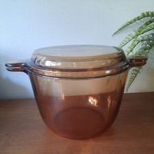 Vintage Pyrex Vision Double Handed Lidded Stock Pot / Casserole 4 Litre Capacity