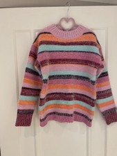 Next Girls Multi Coloured Striped Jumper Size 9 Years