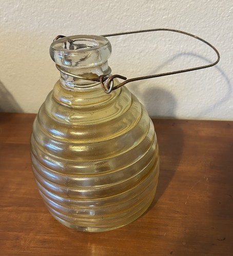 Vintage glass beehive wasp - glass,