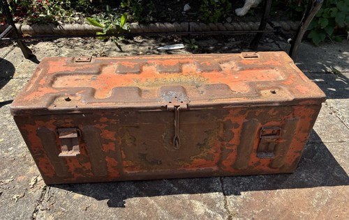 Old military ammo box dented - box,