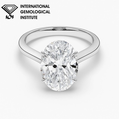 Oval solitaire engagement ring - oval,