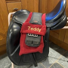 Personalised FLEECE Over Saddle STIRRUP COVERS With GIRTH HOLDER Many Colours