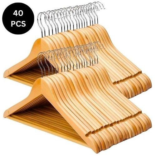 40pcs wooden hangers coat suit - 40pcs,