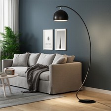 Curved Floor Lamp Standard Living Room Light Retro Domed Shade LED Lights Home