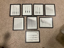 8 x retro ivan marks & kevin ashurst fishing floats framed adverts for man cave