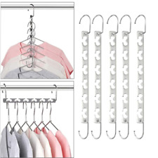 5Pcs Space Saver Hangers Clothes Coat Wardrobe Magic Metal Closet Saving Wonder