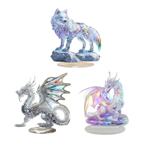 Flat dragon wolf sculpture - 2d,