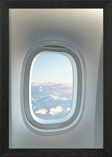 Airplane window framed - airplane,