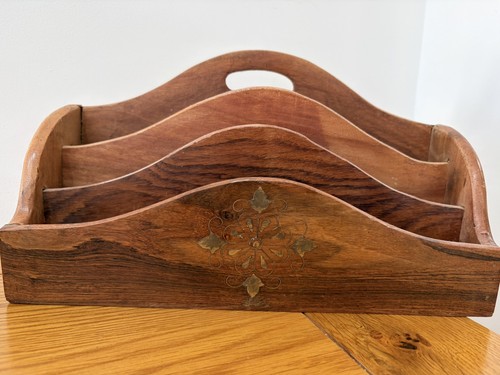 Wooden letter rack with - rack, three