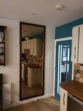 Mid 20th century large mahogany mirror 93" high