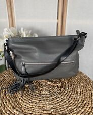 Valentina grey leather medium handbag shoulder bag