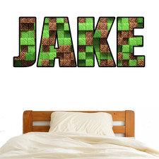 MINING Personalised Custom MINE Wall Decal Sticker MINING CRAFT Kids Boys Girls