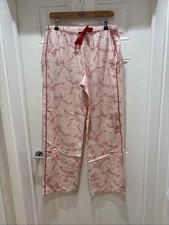 Victoria’s Secret Women’s Straight Leg Pyjama Bottoms - Pink/Red - Medium - Used