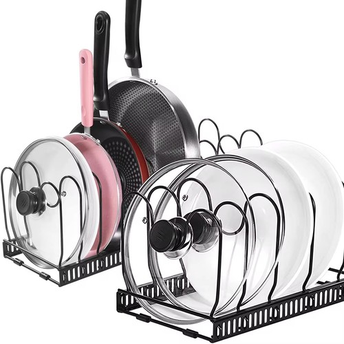 Pot and pan organizer rack - and,