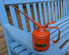 Vintage WESCO 3340 Lubricant Metal Oil Can - Made in Birmingham