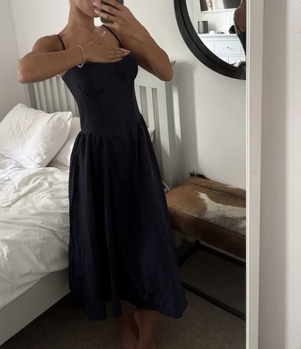 Women navy blue midi dress - women’s,