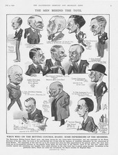 HORSE RACING Caricatures of The Betting Control Board Vintage Print 1930