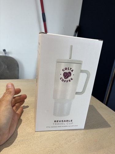 Costa coffee white travel cup - coffee,