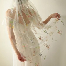 Long Forest Wedding Bridal Veils Floral Wild Flowers Secret Garden With Comb New