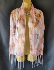 Dusky Pink Butterfly Scarf, Shawl, Pashmina 
