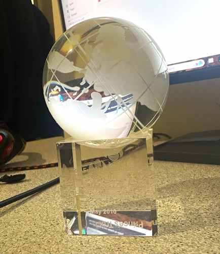 Clear glass tabletop globe - clear,