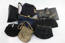 Antique Vintage Purses Handbags 1950s Gloves Case Black Gold Tone Collection 