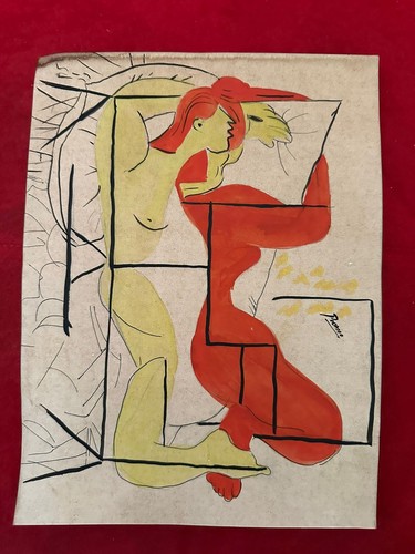 Picasso drawing old paper - drawing, on