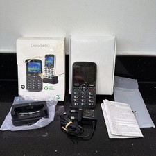 Doro 5860 4G Unlocked Big Button Simple Senior Phone & Charging Cradle - Gray