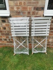 2 x Garden Trading Rive Droite Bistro Chairs Chalk White Steel Patio