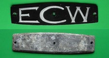 metal ECW plate Eastern Coach Works from a Bristol bus