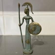 Vintage Brass Statue of Goddess Athena 17cm