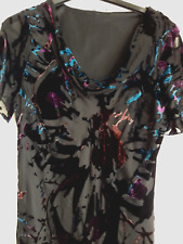 Berkertex Ladies Long Black Embossed Velour Pattered Dress Size 14 Never Worn