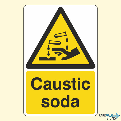 Caustic soda sign - caustic,