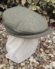 Hoggs Of Fife Olive Tweed Herringbone Flat Cap Hunting Shooting Fishing