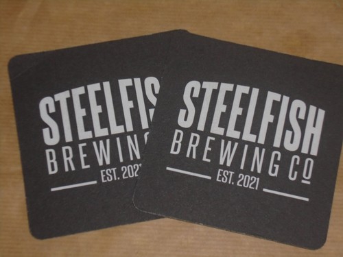 Steelfish brewery beermat - brewery,