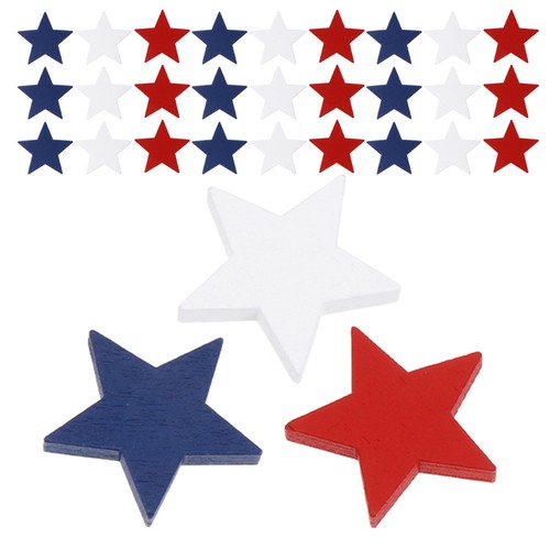 120pcs patriotic wood stars - 120pcs,