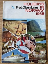 FRED OLSEN LINE HOLIDAYS IN NORWAY 1968 Travel Brochure BOAT TRAIN