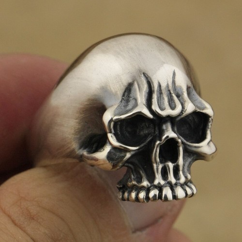 925 sterling silver skull ring - sterling,