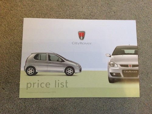 City rover nov - 2003, prices