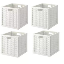 4x Hand-Woven Rattan Storage