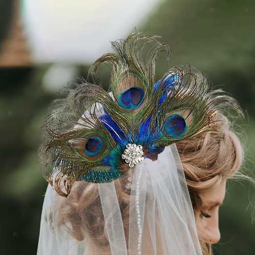 Peacock feather hair - feather,