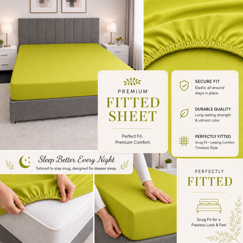 Fitted sheets polycotton plain - fitted,