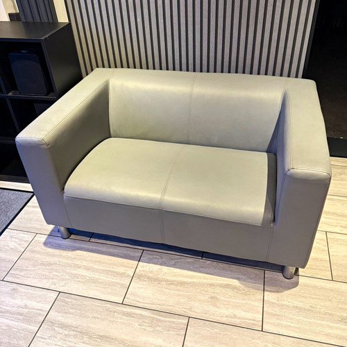 Grey faux leather seater - grey,