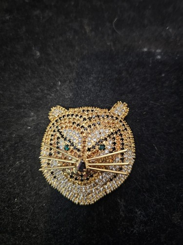 Vintage tiger cat rhinestone - tiger,