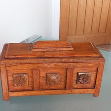Antique Oak 3 Panel Coffer