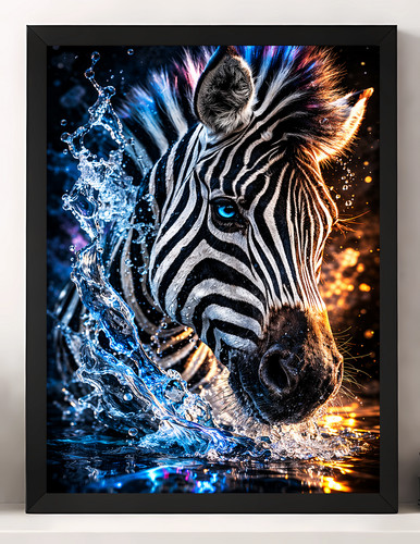 Zebra wildlife animals neon - ,