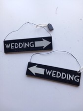East of India Distressed Black Wooden signs (2 wedding ) new. 